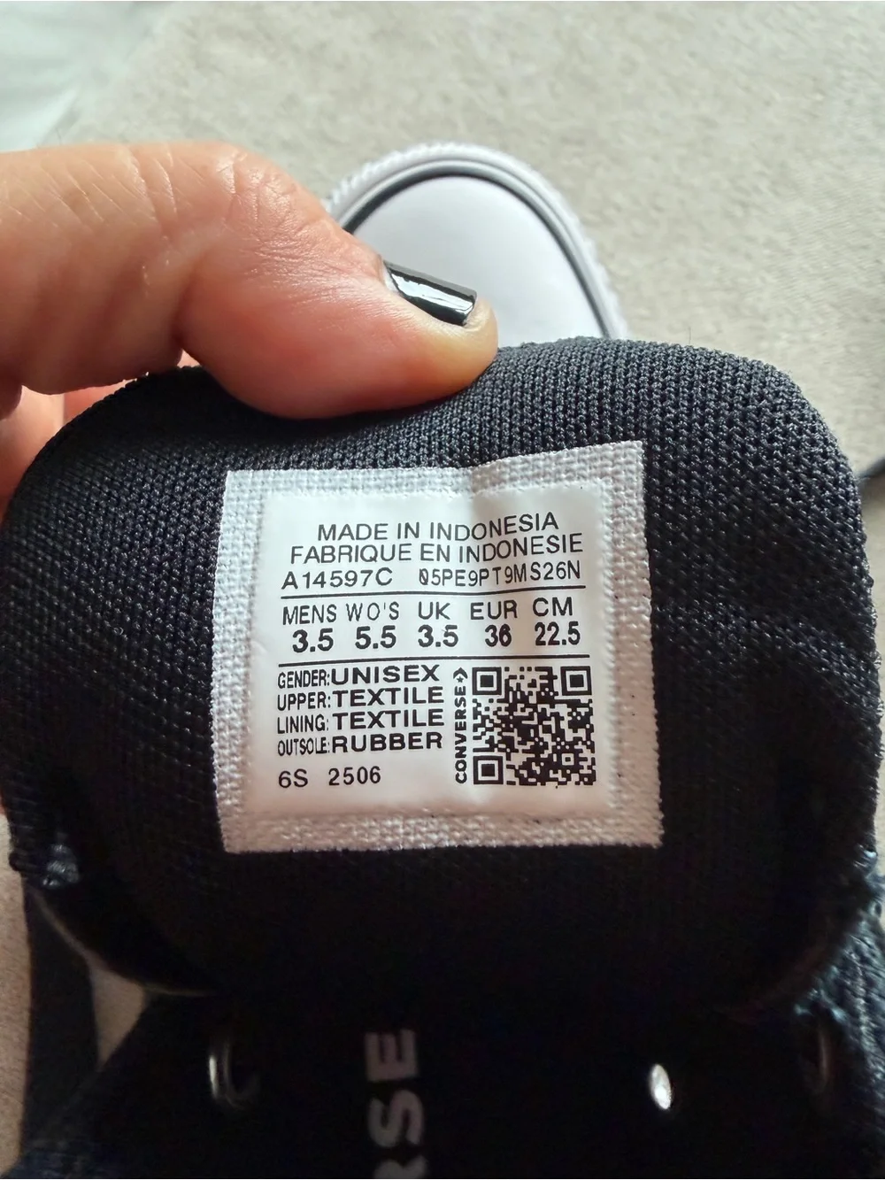 Converse Black High Top Kids Sneakers with White Sole